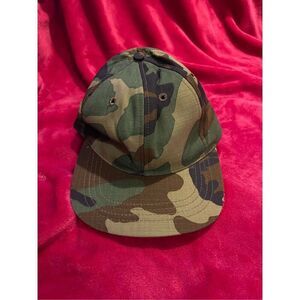 Vintage Camo Hat L.L.Bean Freeport,Maine Hat USA L leather strap